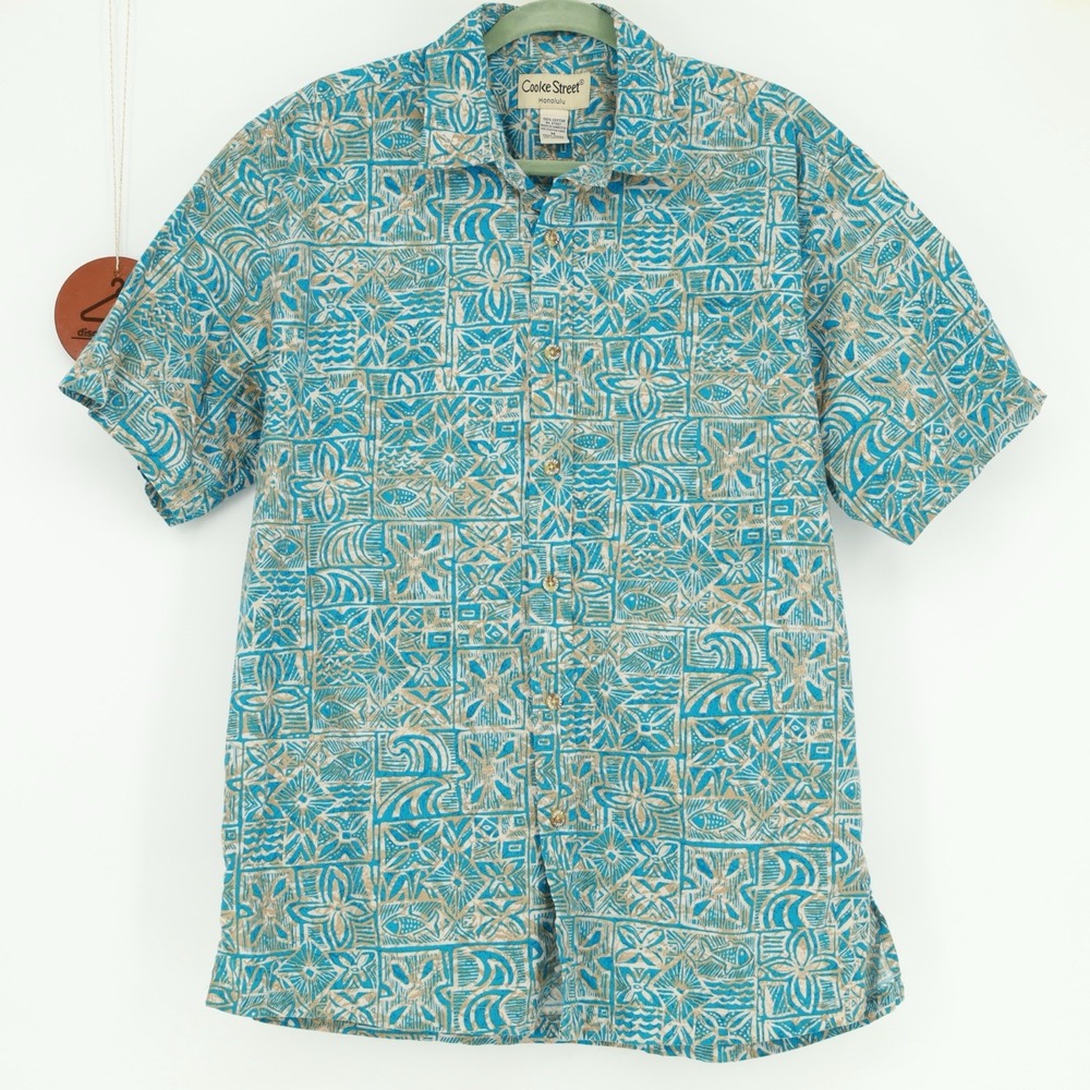COOKE STREET Honolulu Hawaiian Button Up Shirt Men's Size Medium Vacation